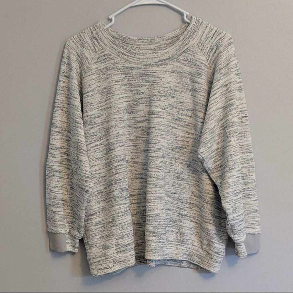 Humanoid Oversized Heather Gray Cotton Blend Crewneck Sweatshirt Size Small